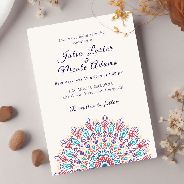 Invitation Pampas sec en plumes doux Mariage Mandala Grass (Créateur téléchargé)