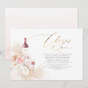 Invitation Pampas Vin Grass Dégustation de douche nuptiale In