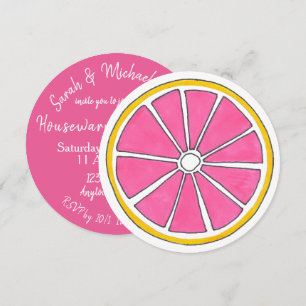 Invitation Pamplemousse rose Agrumes Fruit Plage tropicale Br
