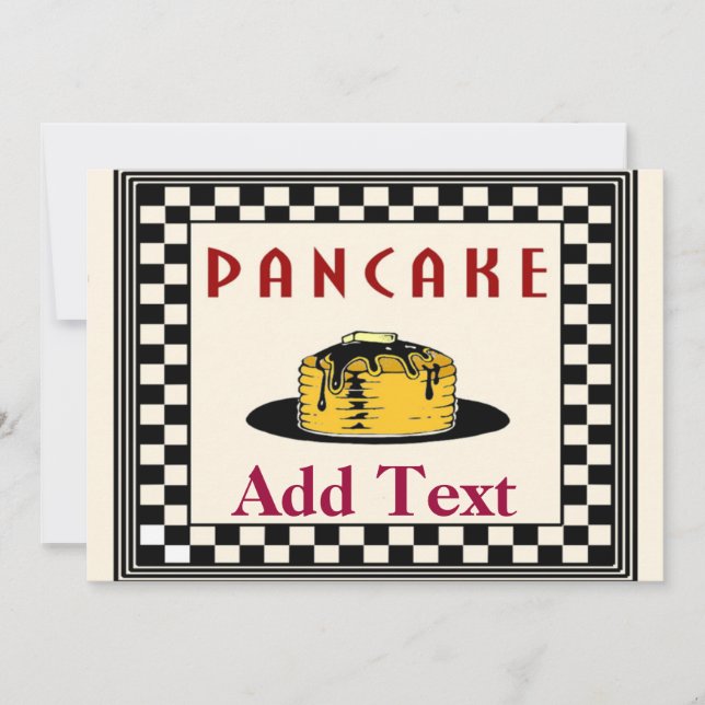 Invitation Pancake Breakfast Invitations, Style Vintage (Devant)
