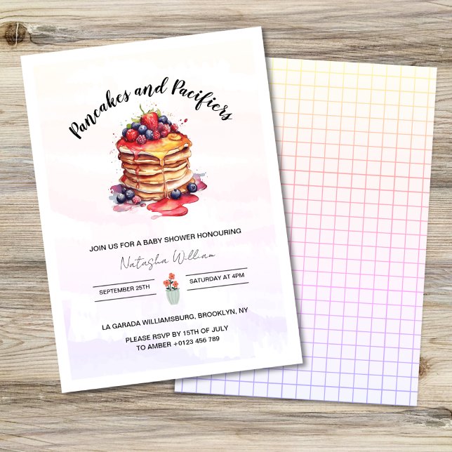 Invitation Pancakes et Pacificateurs Baby shower Brunch (Créateur téléchargé)