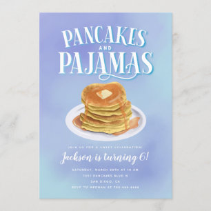 Invitation Pancakes et Pajamas Boys Anniversaire