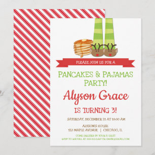 Invitation Pancakes et pyjamas fête d'anniversaire