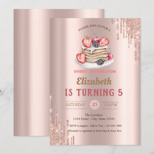 Invitation Pancakes, Rose Gold Drivers Anniversaire