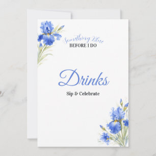 Invitation Pancarte de boissons pour la douche de mariée Iris