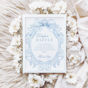 Invitation Pancarte de jeu de diaper pour bébé garçon avec nœ