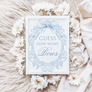 Invitation Pancarte de jeux de baby-shower Combien de rubans