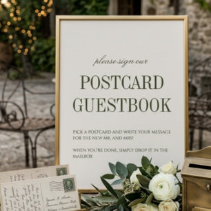 Invitation Pancarte de livre d'or pour mariage élégant
