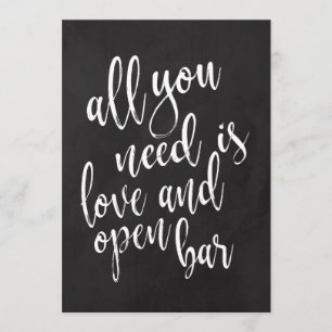 Invitation Pancarte de mariage à la craie pour bar ouvert abo