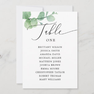 Invitation Pancarte de plan de table à l'eucalyptus   Mariage