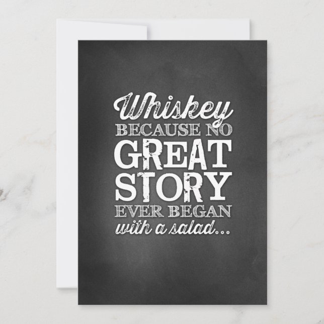 Invitation Pancarte de table 5x7 Whiskey Because (Devant)
