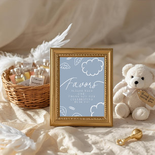 Invitation Pancarte de table de petits cadeaux bleu Little Pi