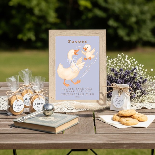 Invitation Pancarte de table favori de l'oie bleue idiote (Blue Silly Goose Favor Table Sign )