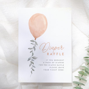 Invitation Pancarte de tirage au sort de couche bébé en feuil