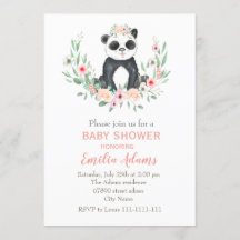 Panda à fleurs pour baby shower