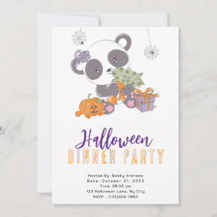Invitation Panda avec un bouquet de globes oculaires pour une