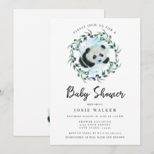 Invitation Panda bébé, Baby shower
