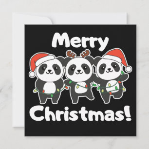Invitation Panda Christmas Animaux Pandas Joyeux Noël Inv