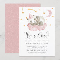 Panda couché mignonne rose C'est un Baby shower fi