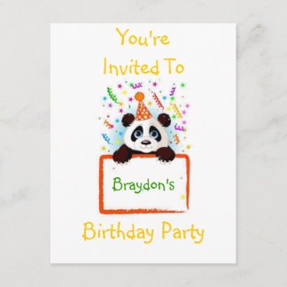 Invitation Panda d'anniversaire