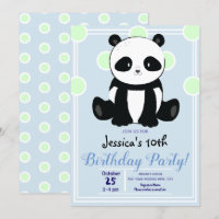 Panda fête d'anniversaire et Pois bleus