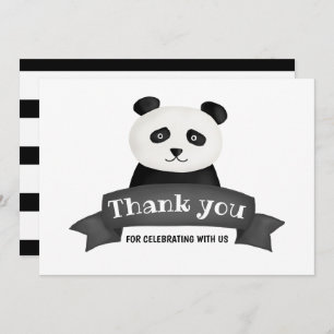 Invitation Panda fête d'anniversaire   MERCI