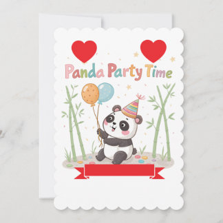 Invitation Panda Party Time