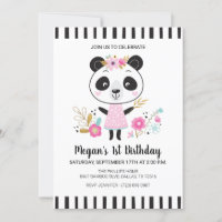 Panda Rose mignonne Filles 1er anniversaire