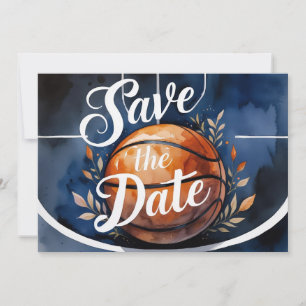 Invitation Panier de basketball Enregistrez la date avec un b