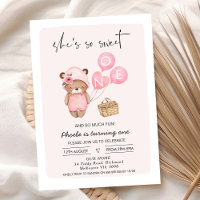 Panier de pique-nique rose et ours en peluche 1er 