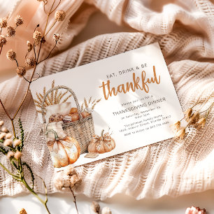 Invitation Panier de récolte d'automne   Action de grâce