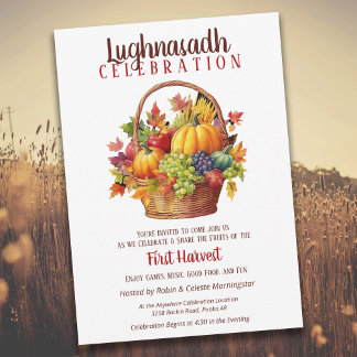 Invitation Panier de récolte de la fête d'automne de Lughnasa