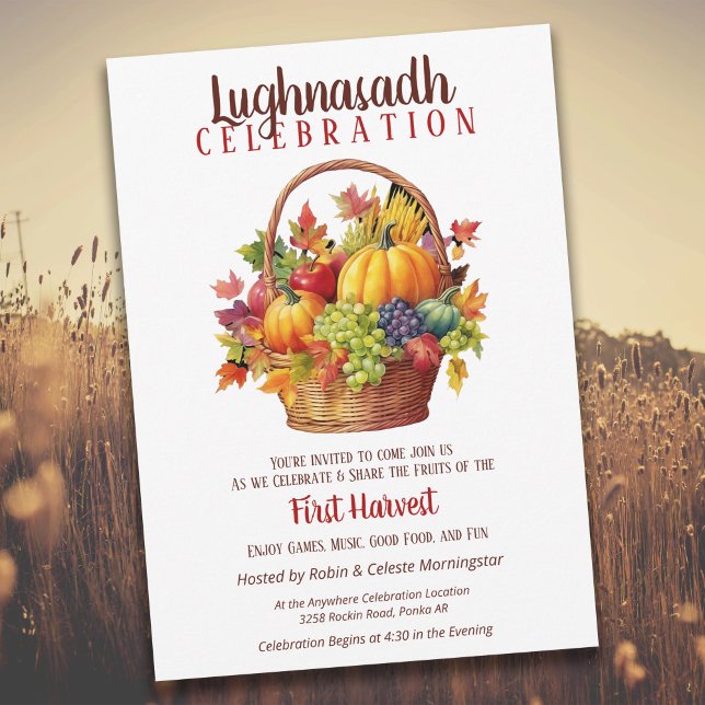 Invitation Panier de récolte de la fête d'automne de Lughnasa (Créateur téléchargé)