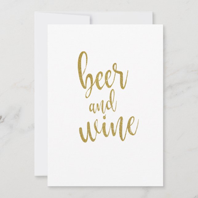 Invitation Panneau abordable de bière et de vin avec paillett (Devant)
