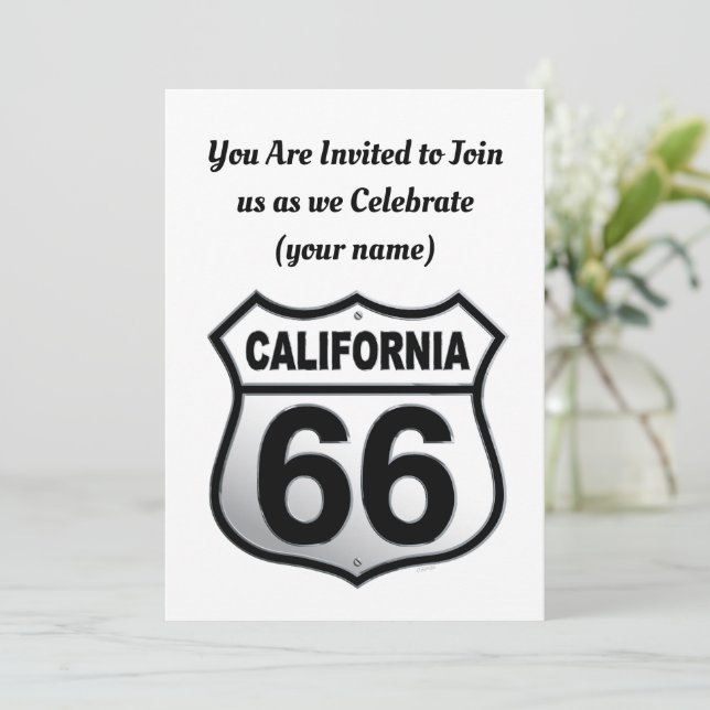 Invitation Panneau California Route 66 (Debout devant)