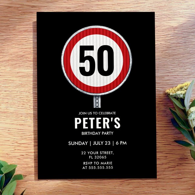 Invitation Panneau circulaire personnalisé avec votre âge (Créateur téléchargé)