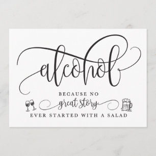 Invitation Panneau de bar de mariage avec alcool
