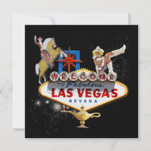 Invitation Panneau de bienvenue de Las Vegas sur fond étoilé