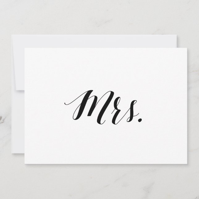 Invitation Panneau de chaise de mariage de style calligraphié (Devant)