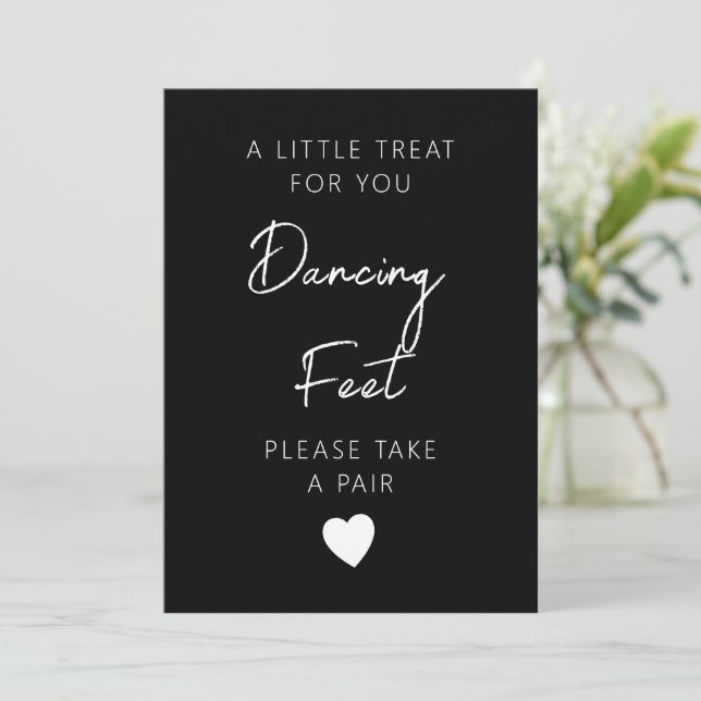 Invitation Panneau de danse Modèle, tongs Mariage chic (Debout devant)