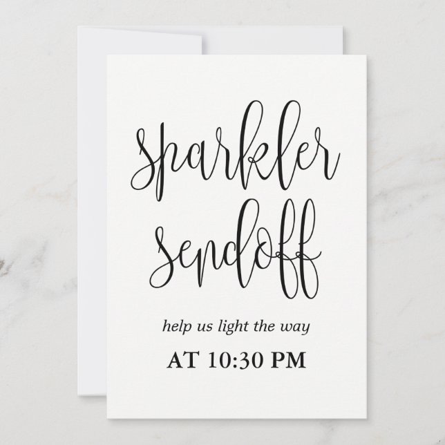 Invitation Panneau de départ aux étincelles - Calligraphie ad (Devant)
