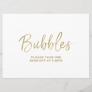 Invitation Panneau de départ de mariage "Bulles"   Élégant