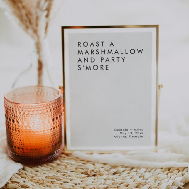 Invitation Panneau de dessert minimaliste Mariage Bar S'mores (Créateur téléchargé)