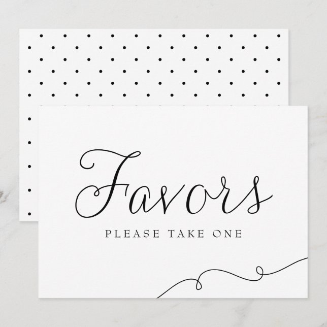 Invitation Panneau de Faveurs de Mariage à l'Écriture Fine No (Devant / Derrière)