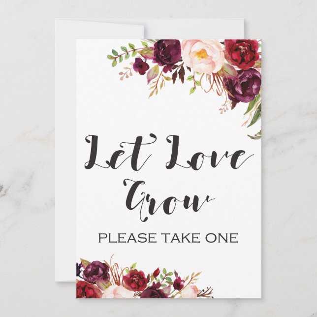 Invitation Panneau de fleurs Boho Bourgogne 5x7" (Devant)