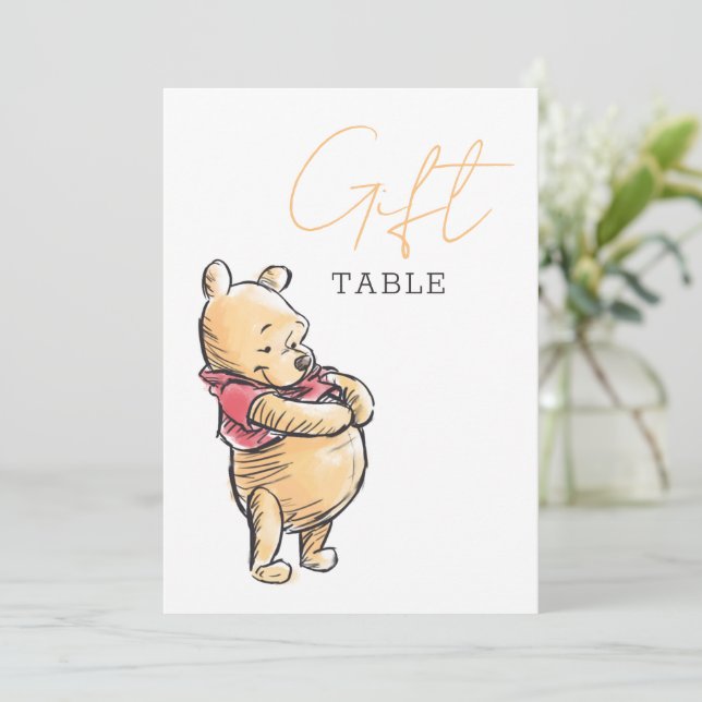 Invitation Panneau de la table cadeau Baby shower aquarelle s (Debout devant)