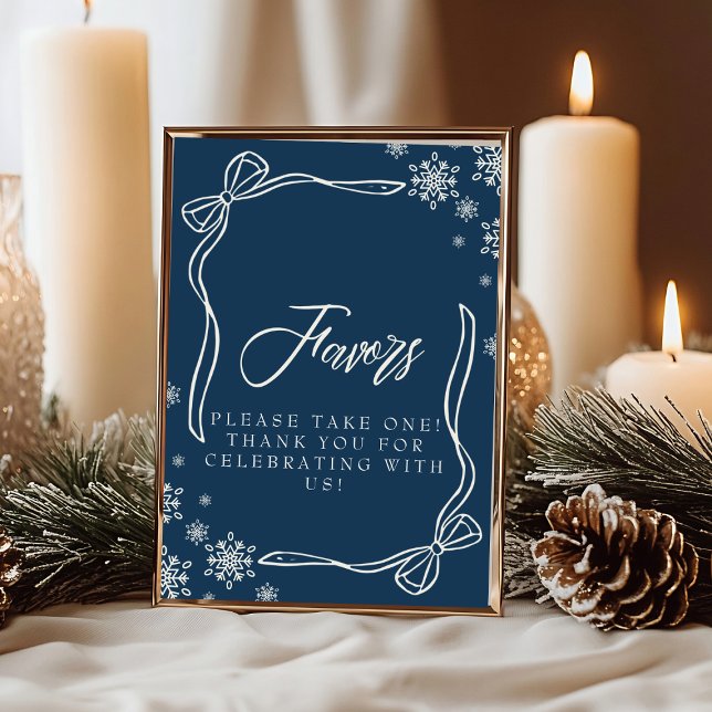 Invitation Panneau de la table Coquette d'hiver Favoriser (Winter Coquette Favor Table Sign Invitation)