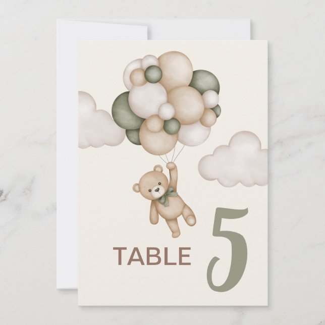 Invitation Panneau de la table du Baby shower Garçon Teddy Be (Devant)