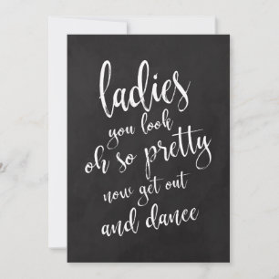Invitation Panneau de mariage à la craie pour toilettes dames