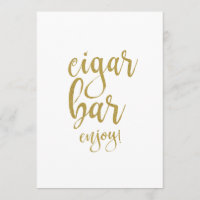 Panneau de mariage abordable Cigar Bar Gold Glitte